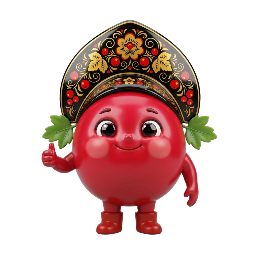 Ягодка Калинка с большим пальцем вверх